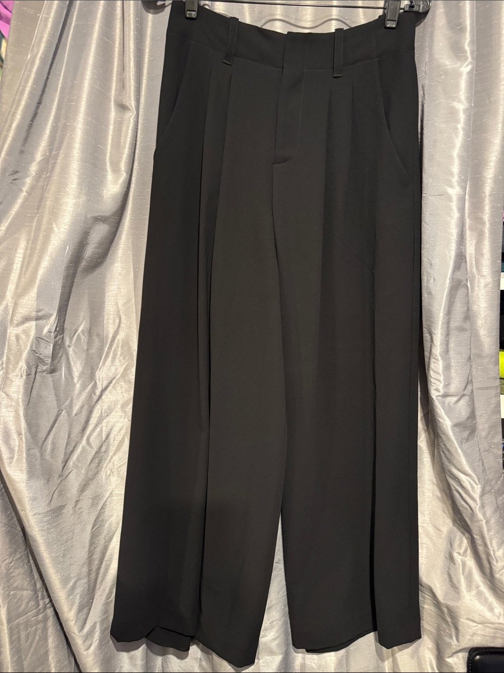 Alice + Olivia Black Wide-Leg Trousers size 6